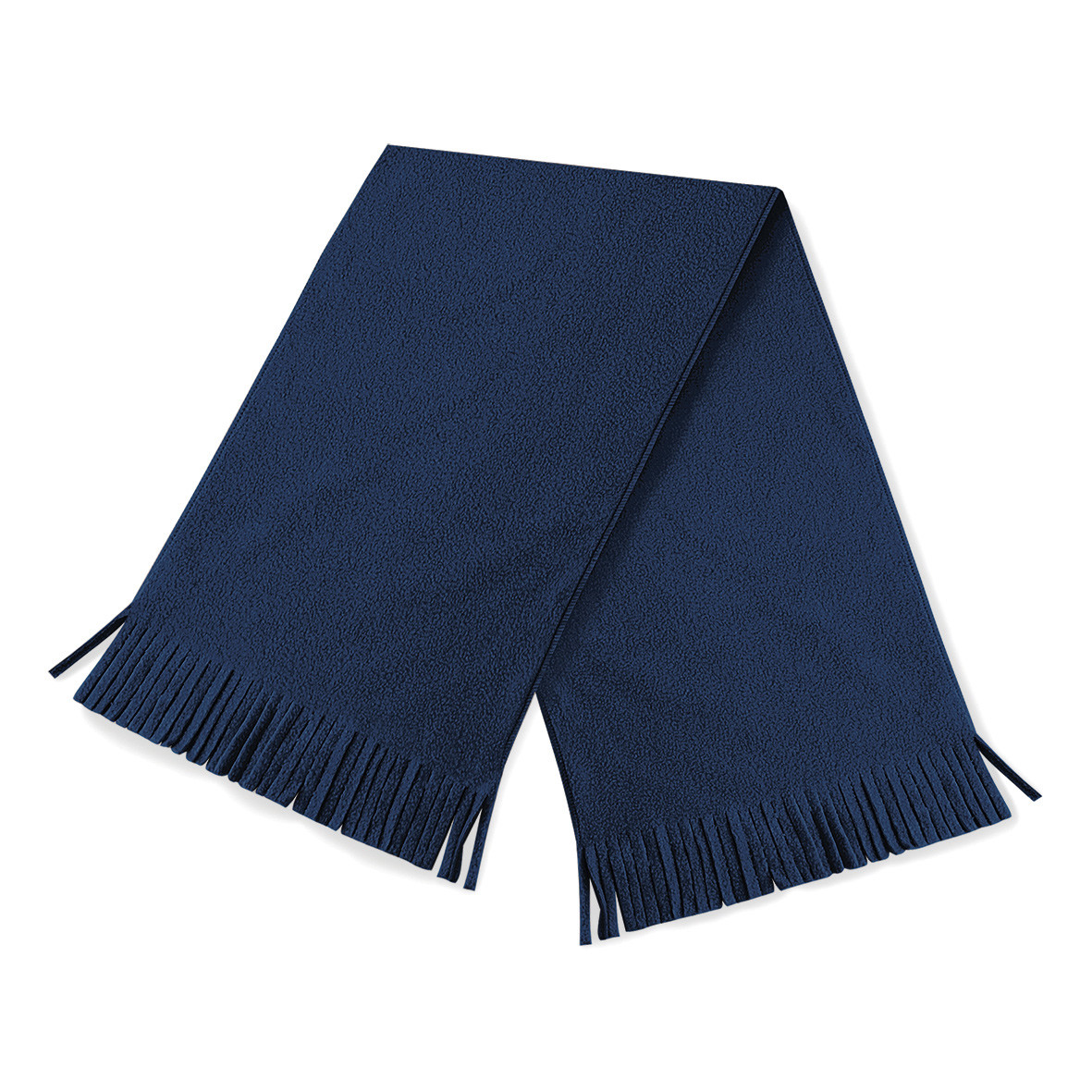 Sciarpa in pile con frange di colore blu scuro