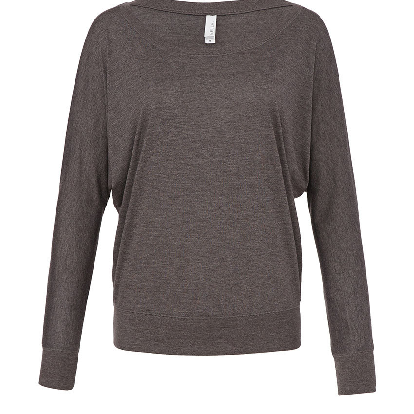 Maglia donna grigia scura con maniche lunghe a pipistrello