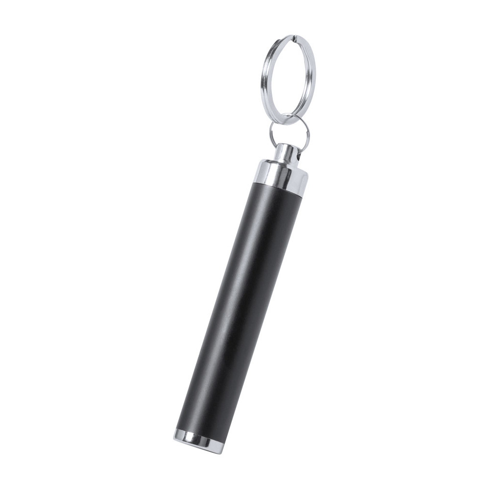 Portachiavi con torcia nera in plastica