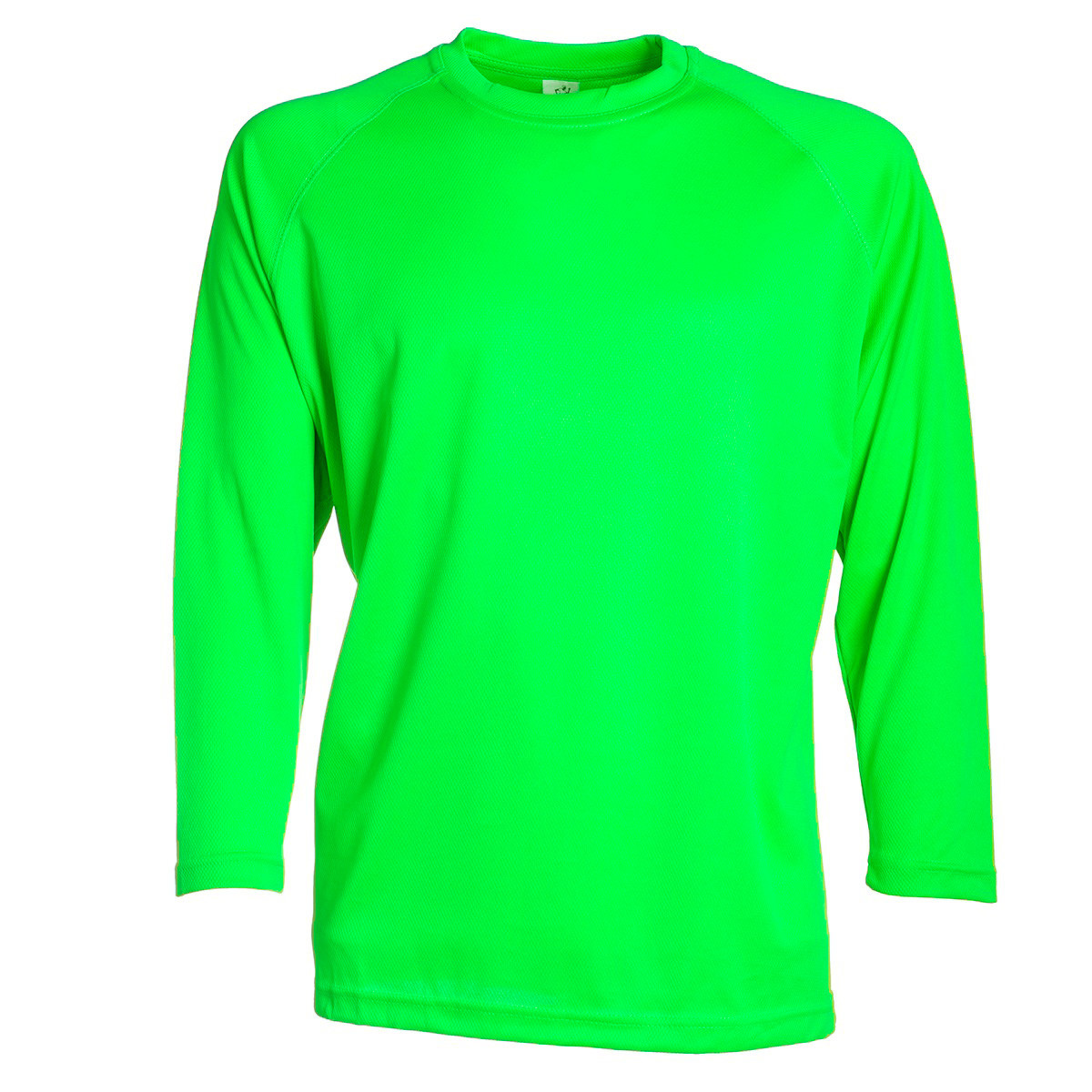 Tshirt in poliestere traspirante manica lunga di colore verde lime