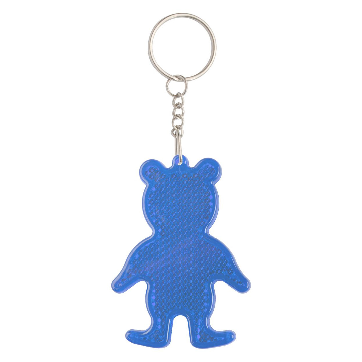 Portachiavi a forma di orsetto blu riflettente