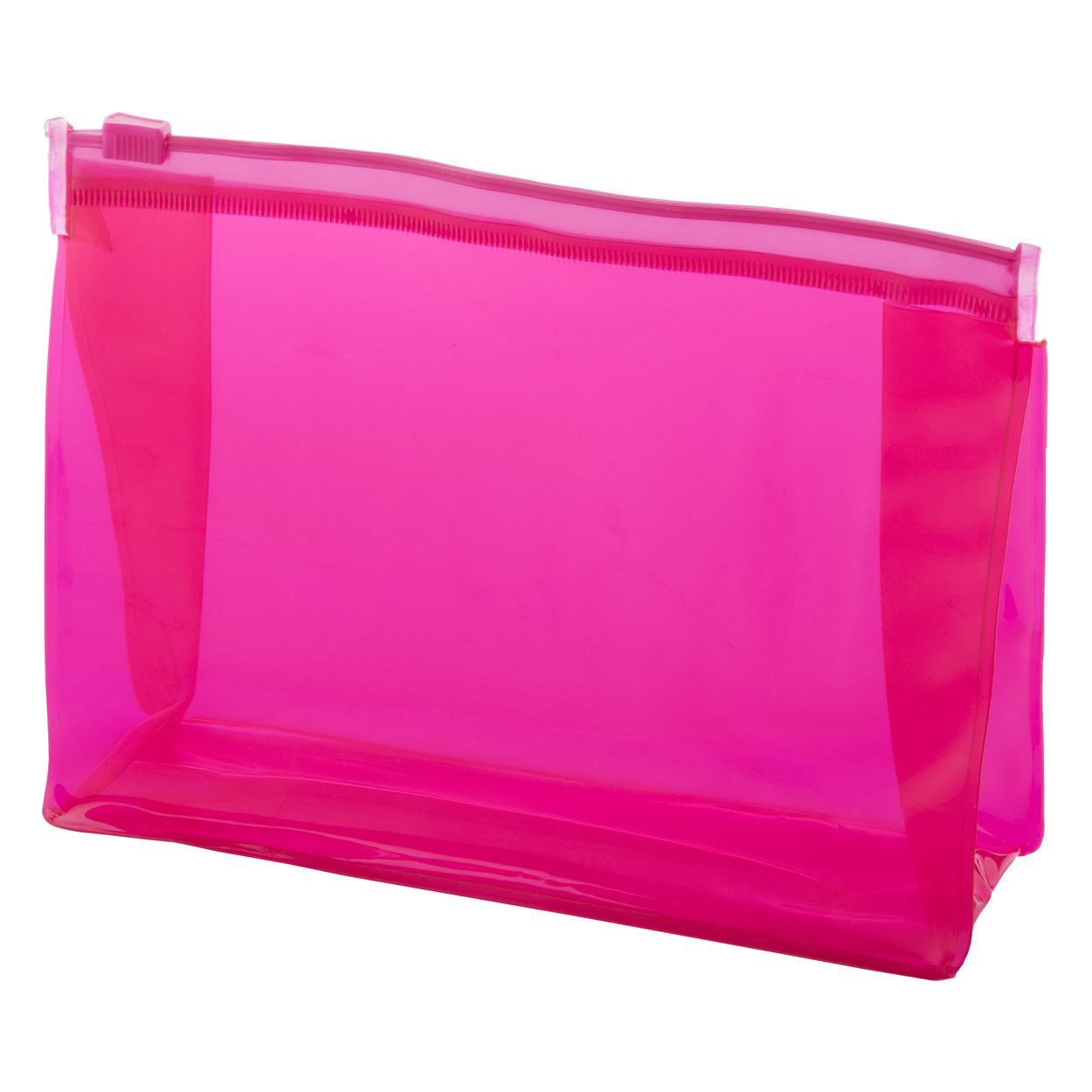 Trousse in pvc trasparente rosa con chiusura zip