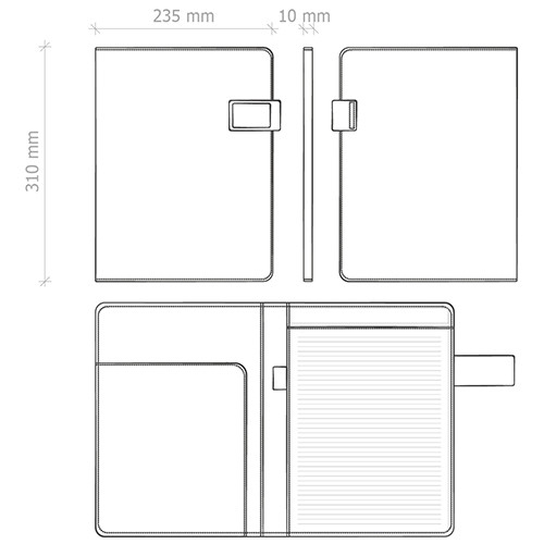 Tabella misura portablocco aperto e chiuso