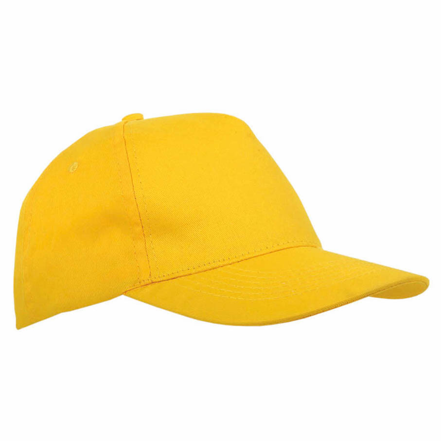 Cappellino in cotone giallo con chiusura in velcro