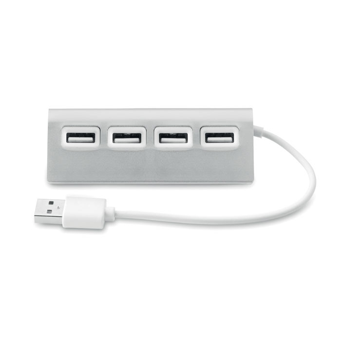 Hub con quattro ingressi usb grigio e bianco