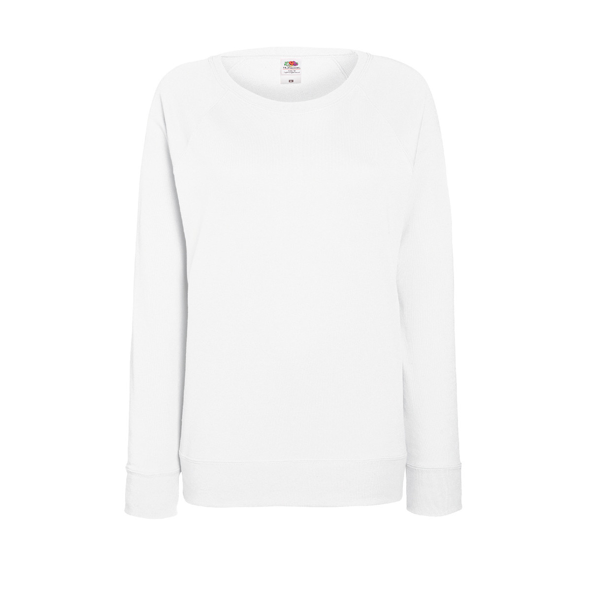Felpa da donna bianca in cotone con girocollo