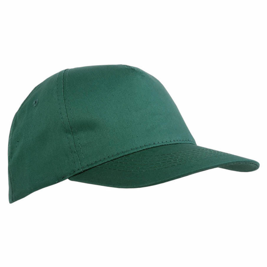 Cappellino in cotone verde con chiusura in velcro