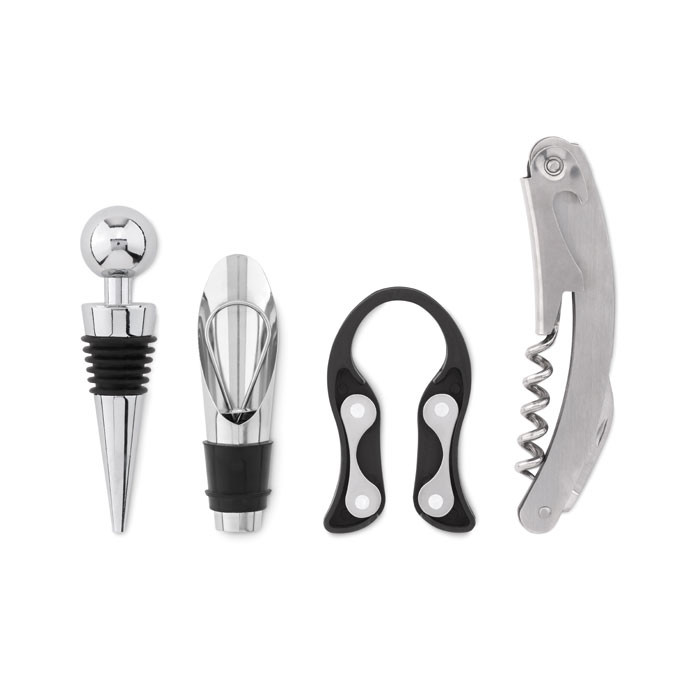 Coltello, tappo, tappo salvagoccia e taglia/lamina