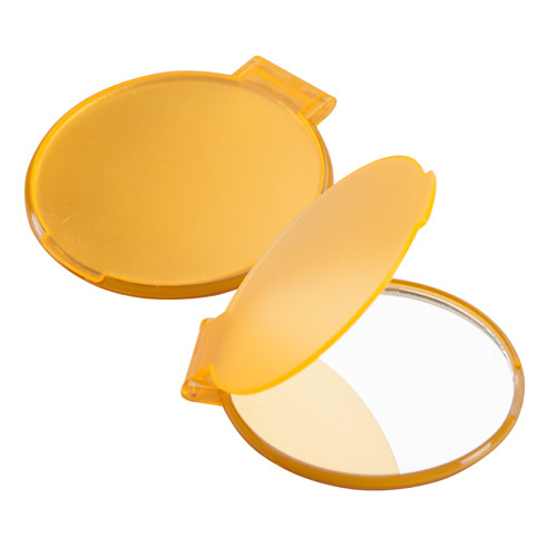 Specchietto rotondo in plastica gialla