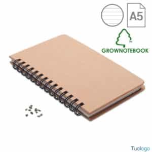 Bloc notes con semi Grownotebook