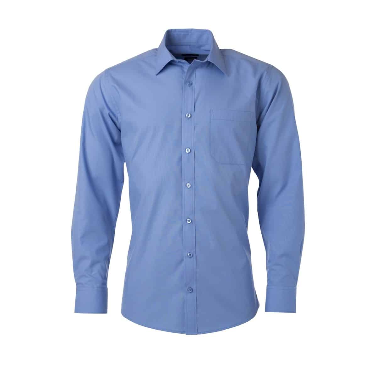 Camicia da uomo manica lunga azzurra