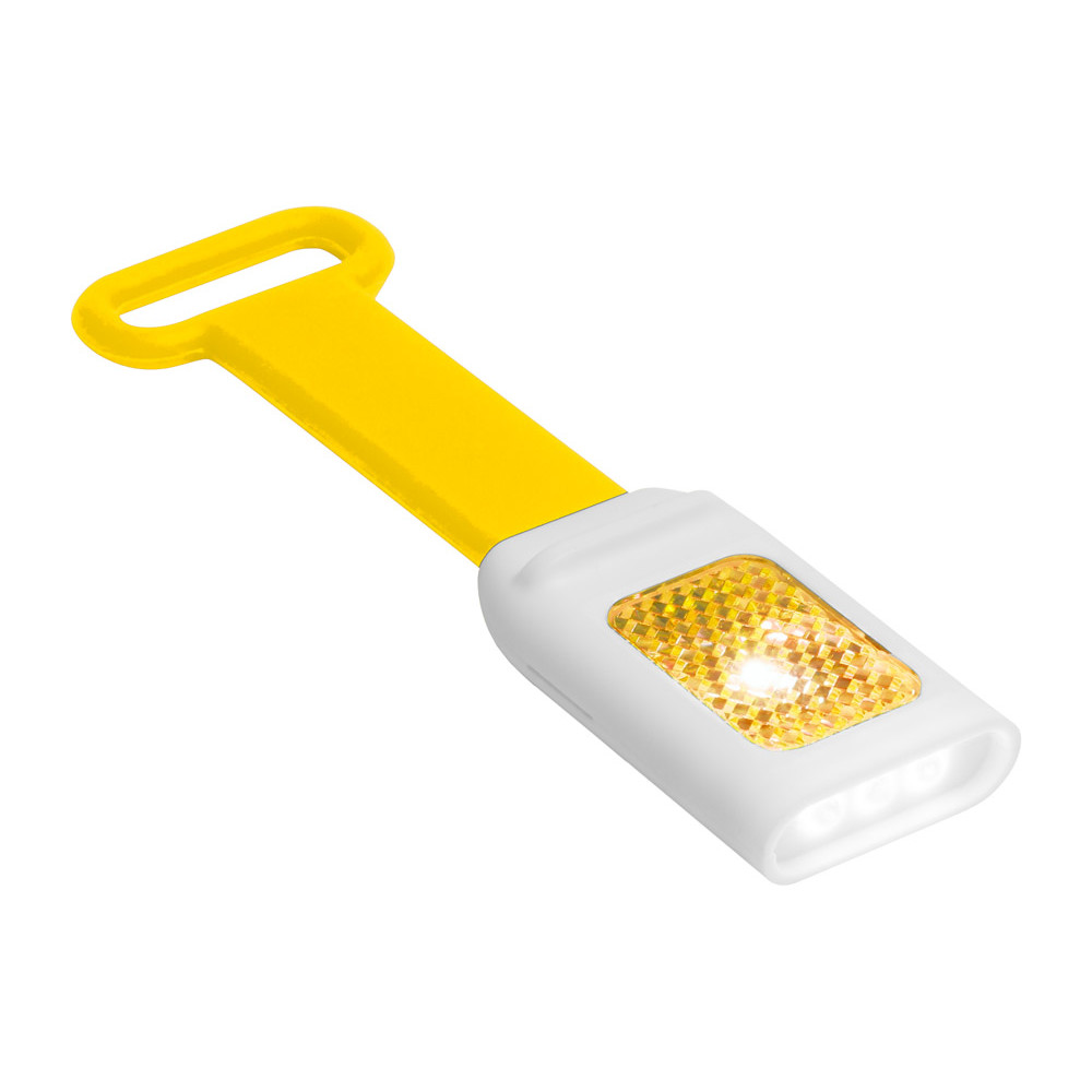Luce da bicicletta in plastica gialla con cinghia in silicone