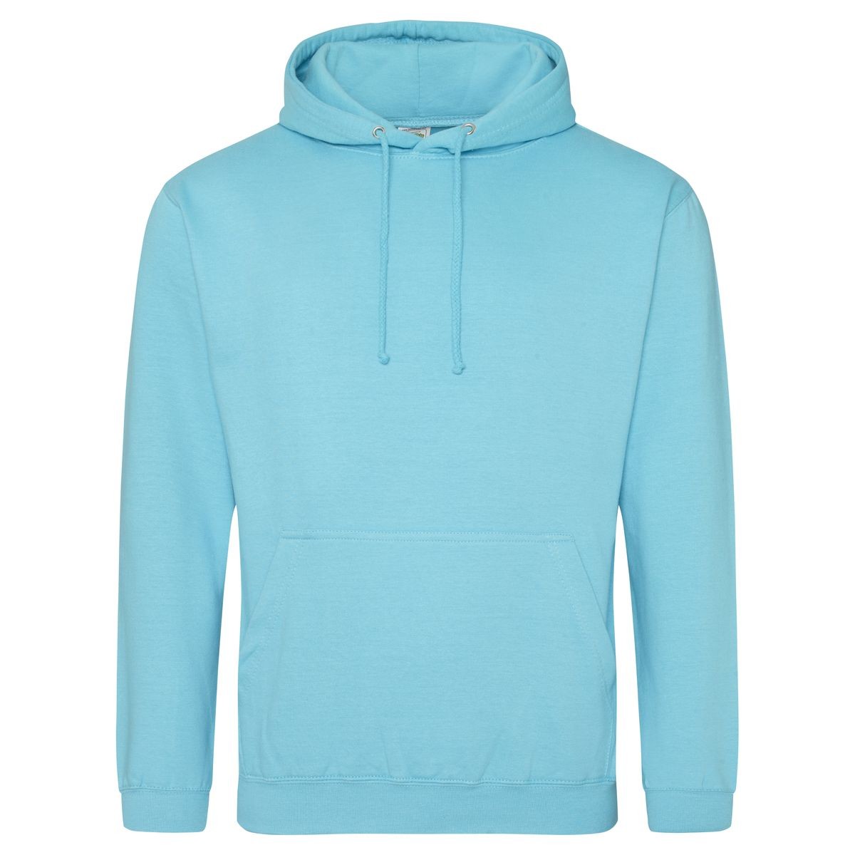 Felpa azzurra con tascone e cappuccio