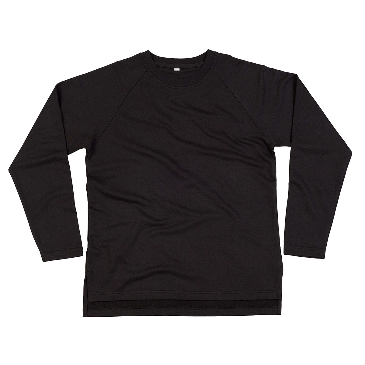 Felpa nera in cotone organico con girocollo