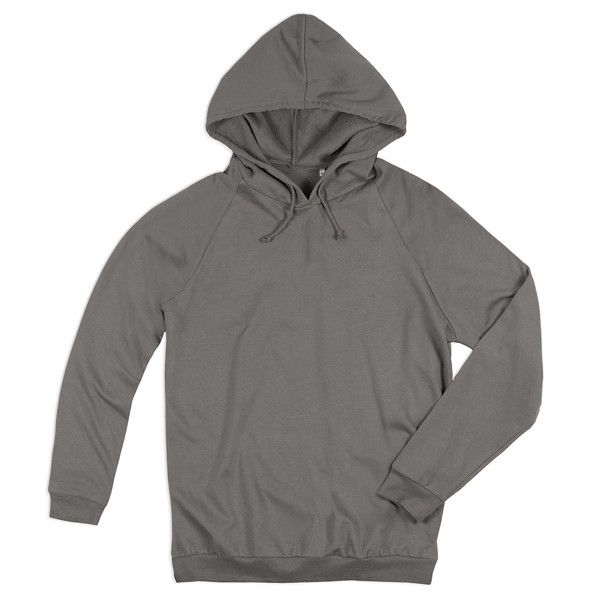 Felpa grigia scura in cotone con cappuccio e cuciture laterali