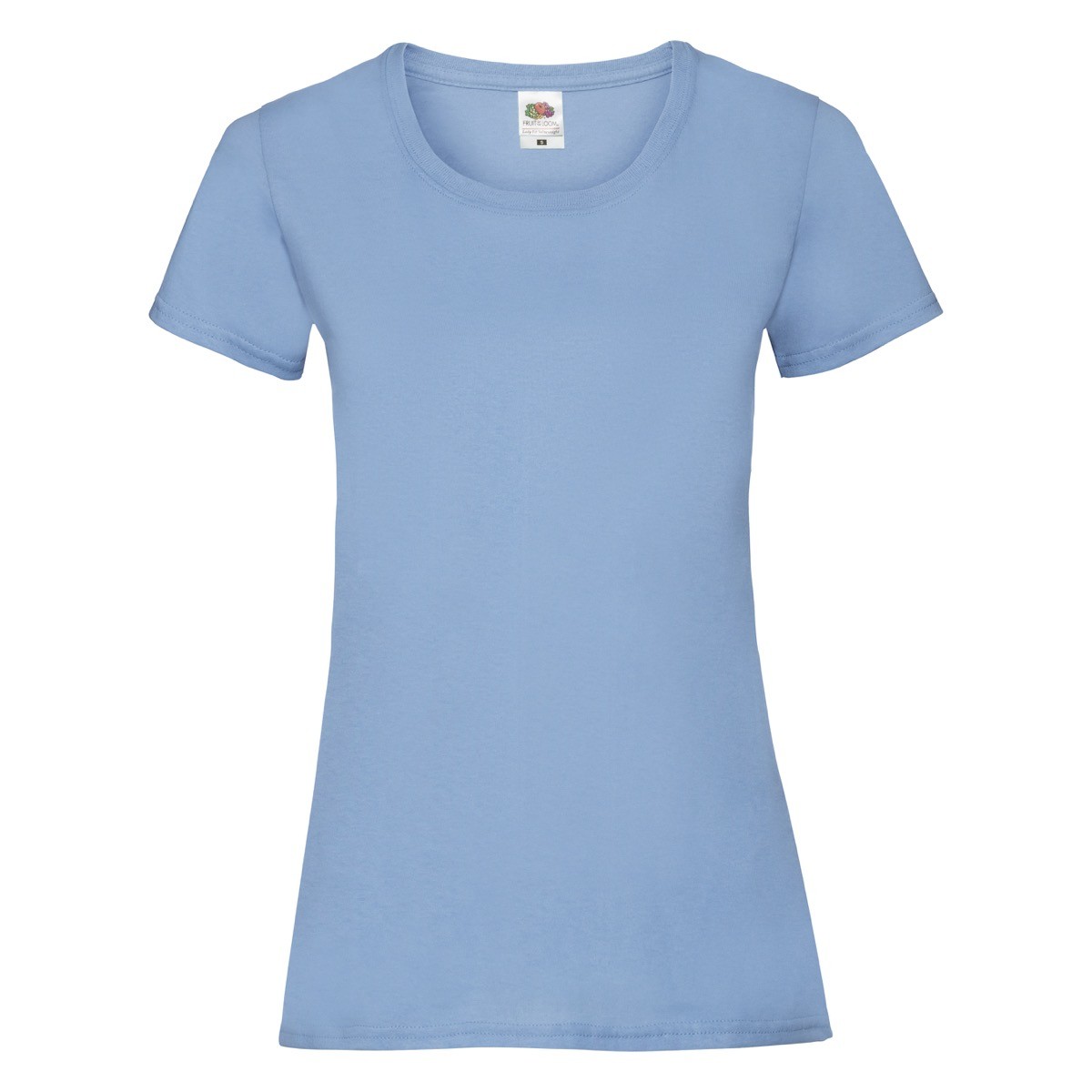 Tshirt donna manica corta azzurra 100% cotone
