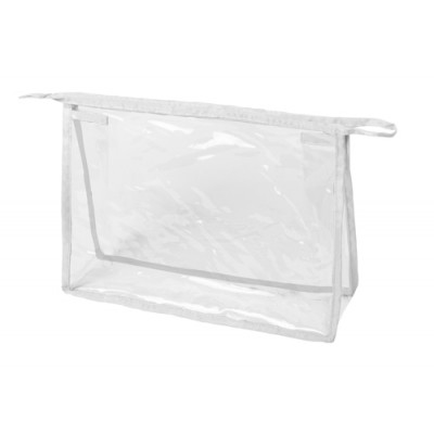 Trousse trasparente con chiusura zip bianca