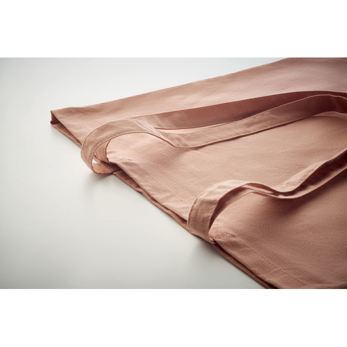 Shopper in cotone rosa con manici lunghi