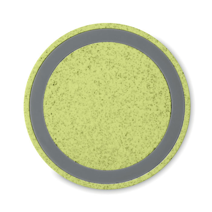Caricatore wireless verde in paglia di grano e abs
