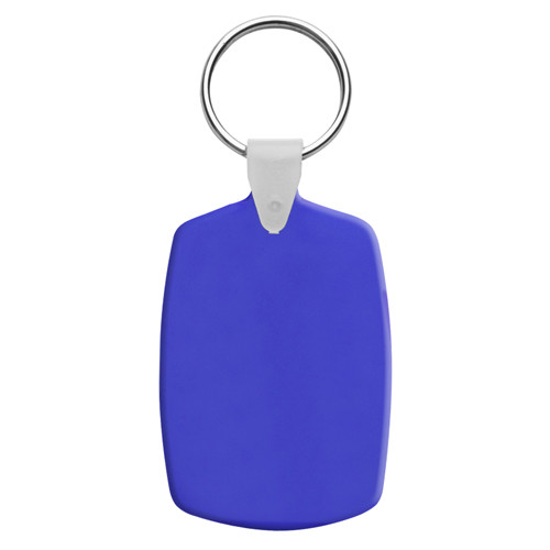 Portachiavi in plastica blu con anello in metallo