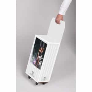 Trolley White in cartone corrugato con sticker