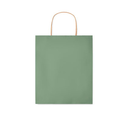 Shopper in carta verde con manici ritorti