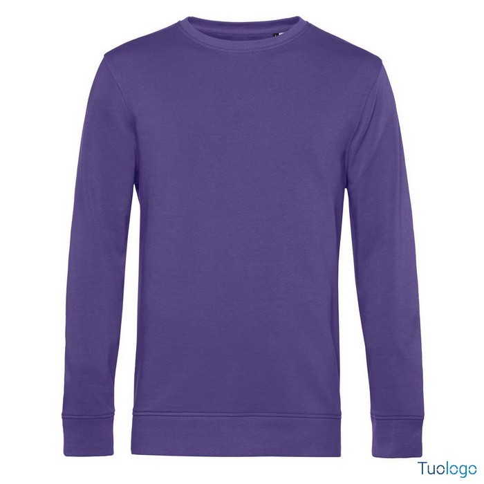 Felpa maniche lunghe viola su sfondo bianco