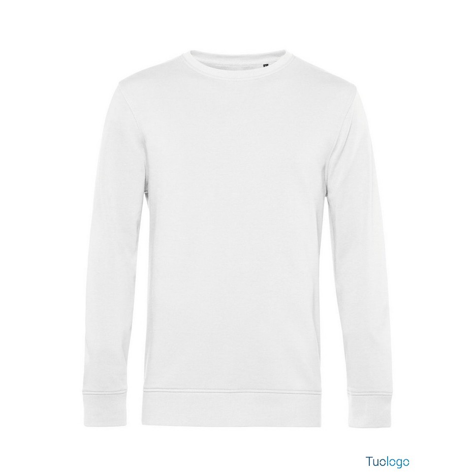 Felpa maniche lunghe bianca su sfondo bianco