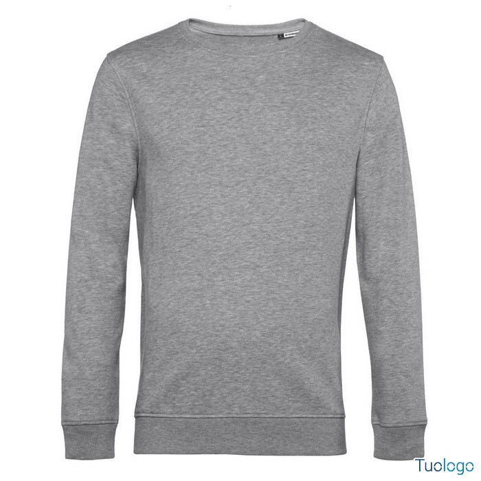 Felpa maniche lunghe grigia su sfondo bianco