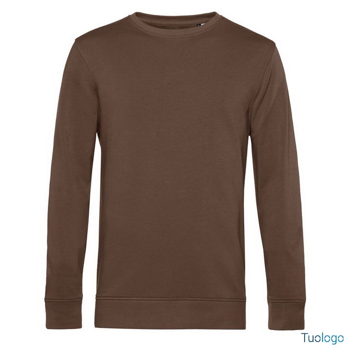 Felpa maniche lunghe marrone su sfondo bianco