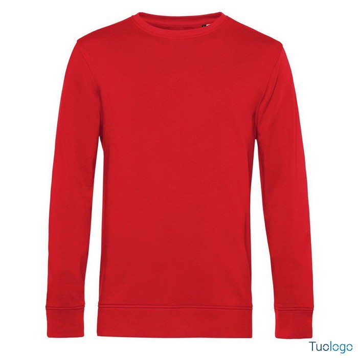 Felpa maniche lunghe rossa su sfondo bianco