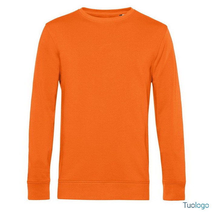 Felpa maniche lunghe arancione su sfondo bianco