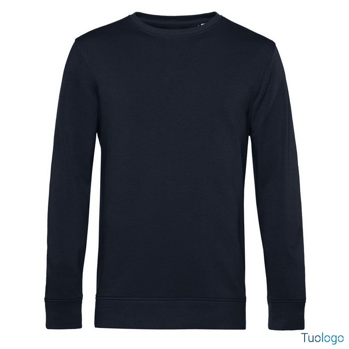 Felpa maniche lunghe blu scura su sfondo bianco