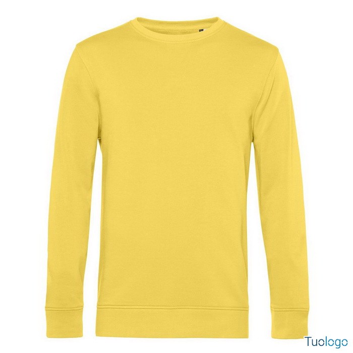 Felpa maniche lunghe gialla su sfondo bianco