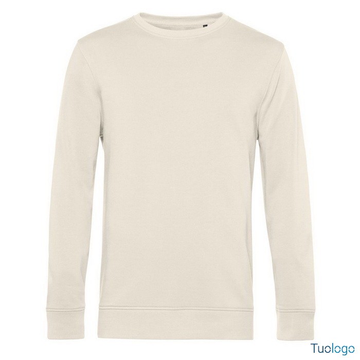 Felpa maniche lunghe bianca su sfondo bianco