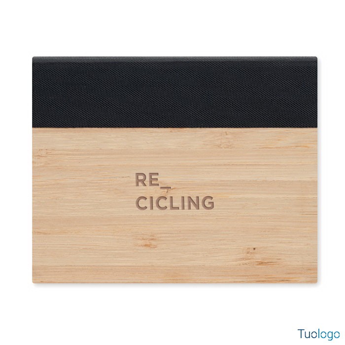 Set notes chiuso in bamboo con logo