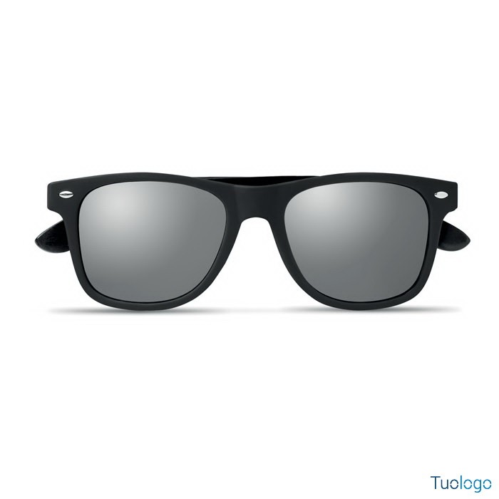 Occhiali da sole con stanghette nere e lenti nere