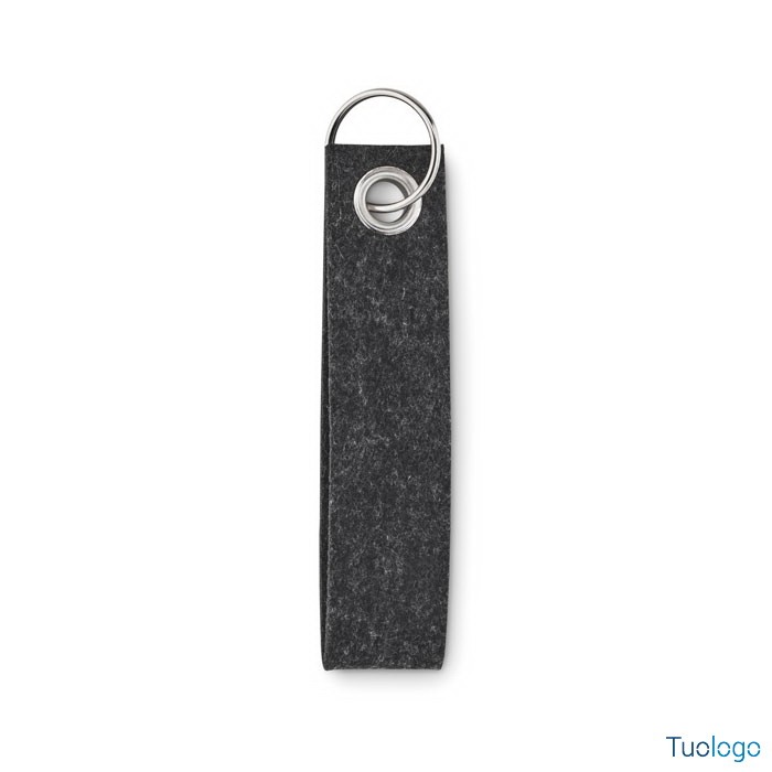 Portachiavi allungato in feltro grigio scuro