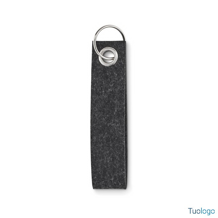 Portachiavi allungato in feltro grigio scuro
