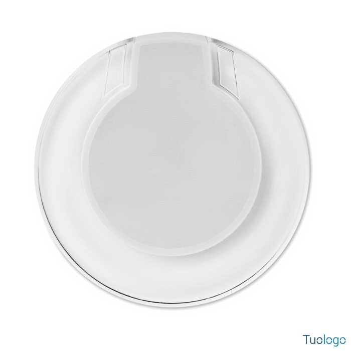 Caricatore wireless rotondo su sfondo bianco