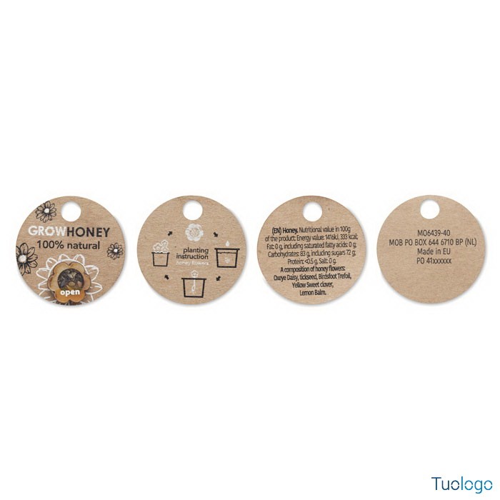 Etichette rotondo personalizzate su sfondo bianco