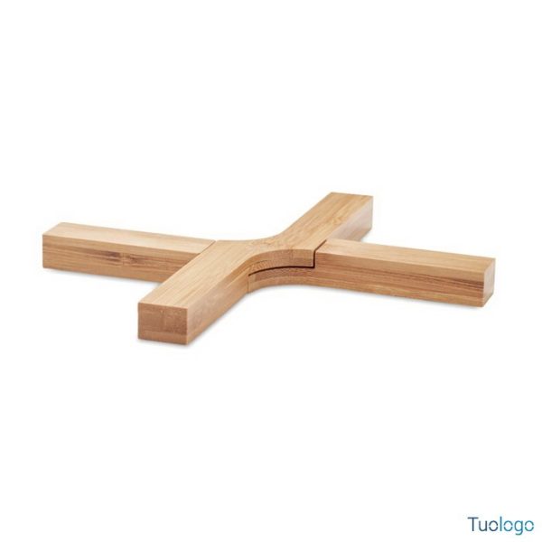 Sottopentola a forma di croce in bamboo