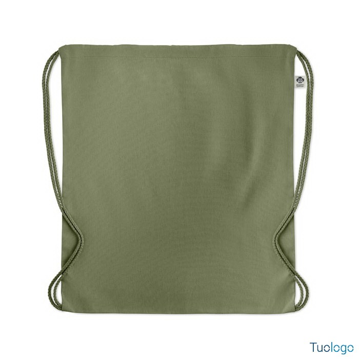 Sacchetta verde con due cordini