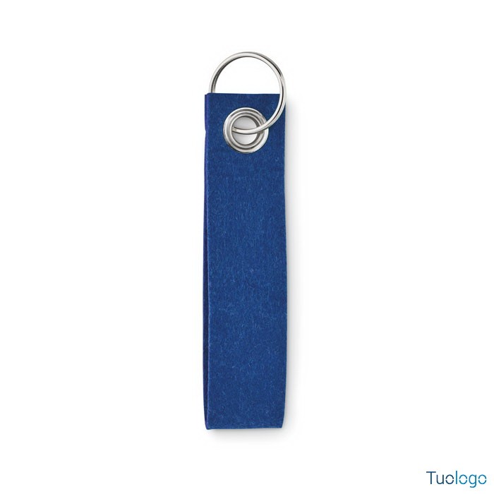 Portachiavi allungato in feltro blu