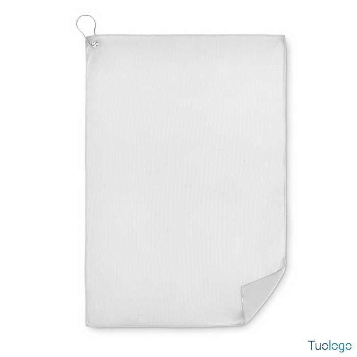 Telo bianco con gancio di metallo