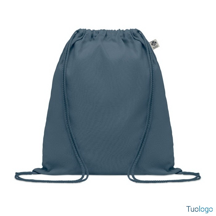 Sacchetta blu con due cordini
