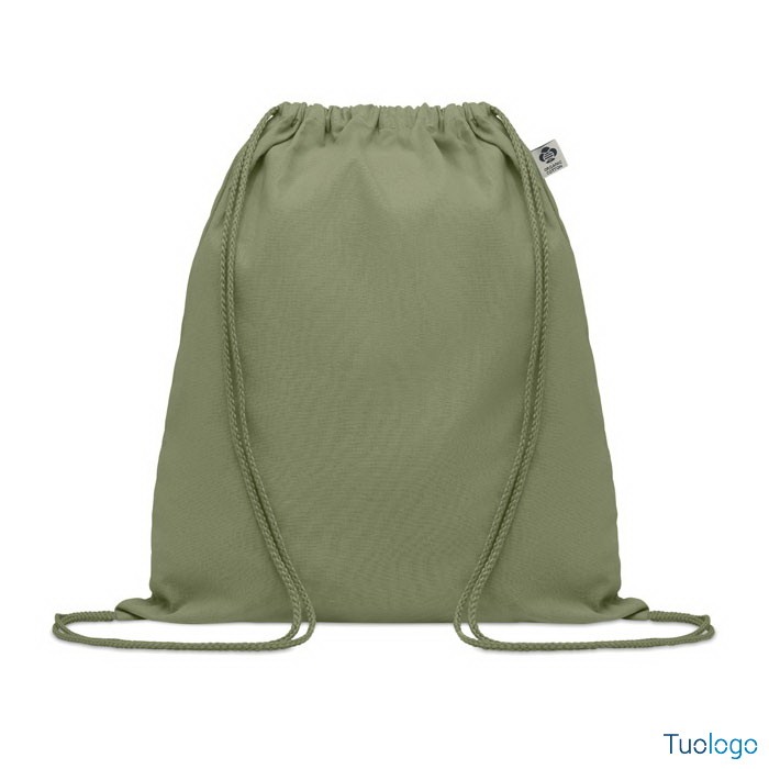 Sacchetta verde con due cordini
