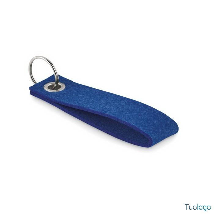 Portachiavi allungato in feltro blu