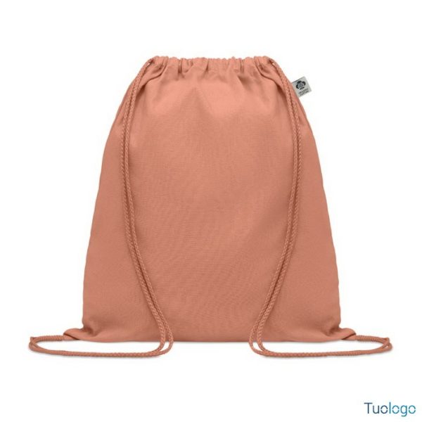 Sacchetta rosa con due cordini