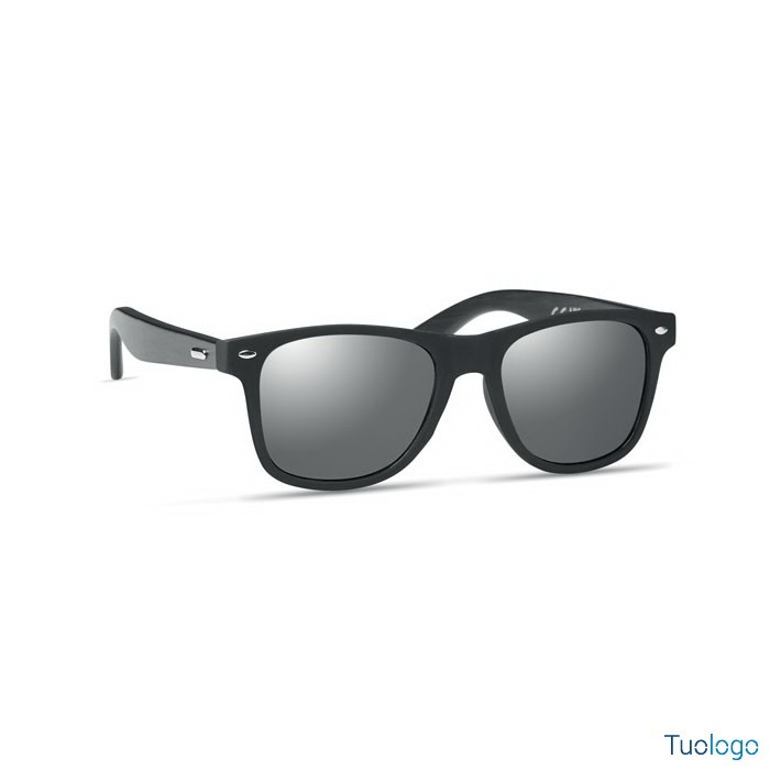 Occhiali da sole con stanghette nere e lenti nere